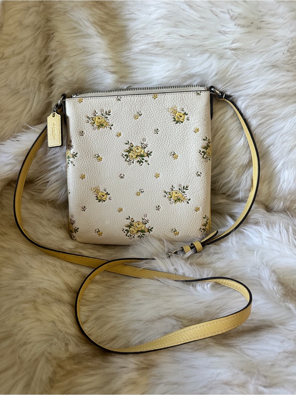Coach Cream Crossbody with Yellow Floral Print - Picture 3 of 4
